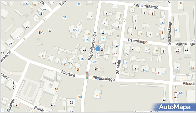 Ostrołęka, Bogusławskiego Ludwika, gen., 17, mapa Ostrołęka