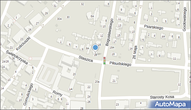 Ostrołęka, Bogusławskiego Ludwika, gen., 18, mapa Ostrołęka