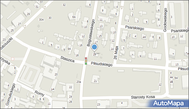 Ostrołęka, Bogusławskiego Ludwika, gen., 19, mapa Ostrołęka