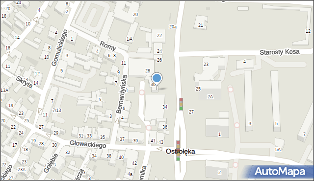 Ostrołęka, Bogusławskiego Ludwika, gen., 32, mapa Ostrołęka