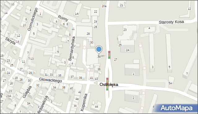 Ostrołęka, Bogusławskiego Ludwika, gen., 34, mapa Ostrołęka