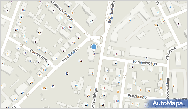 Ostrołęka, Bogusławskiego Ludwika, gen., 4, mapa Ostrołęka