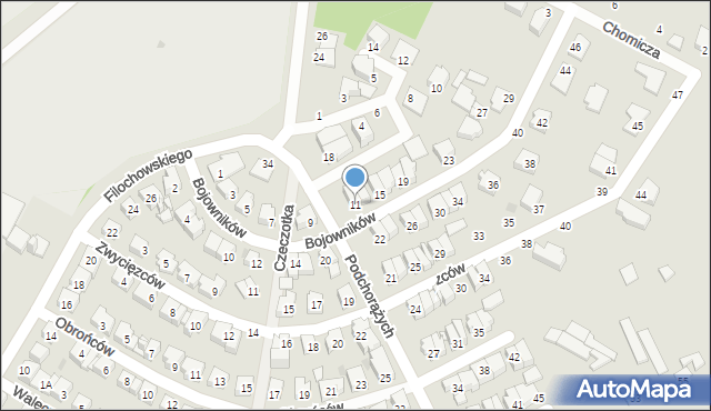 Ostrołęka, Bojowników, 11, mapa Ostrołęka