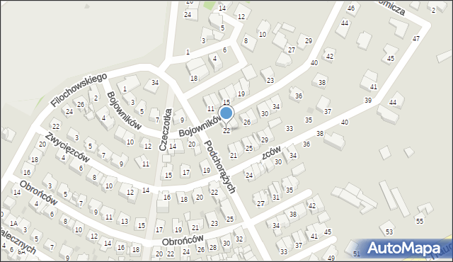 Ostrołęka, Bojowników, 22, mapa Ostrołęka