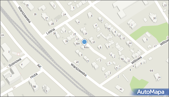 Otwock, Boczna, 11A, mapa Otwock