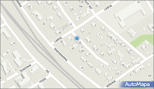 Otwock, Boczna, 15b, mapa Otwock