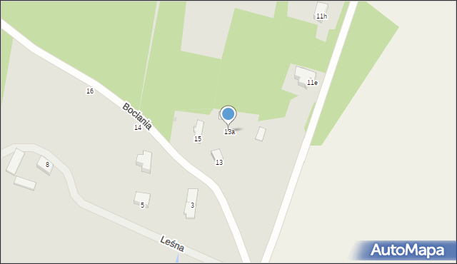 Pabianice, Bociania, 13a, mapa Pabianic