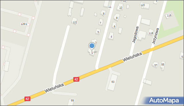 Pajęczno, Botaniczna, 1, mapa Pajęczno