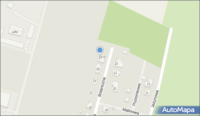 Pajęczno, Botaniczna, 27, mapa Pajęczno