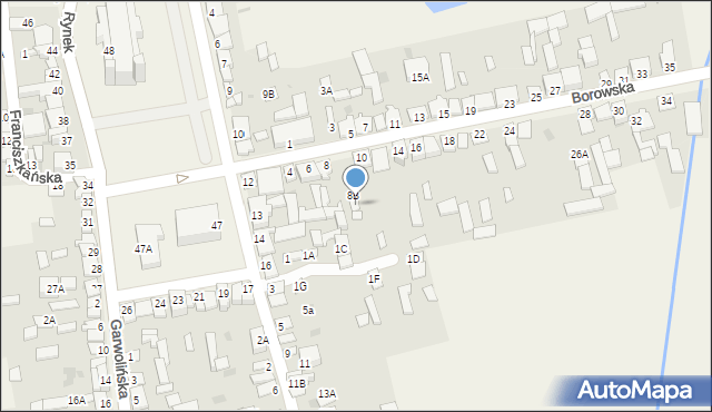 Parysów, Borowska, 8C, mapa Parysów