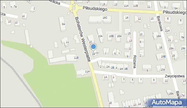 Pasłęk, Bohaterów Westerplatte, 14, mapa Pasłęk