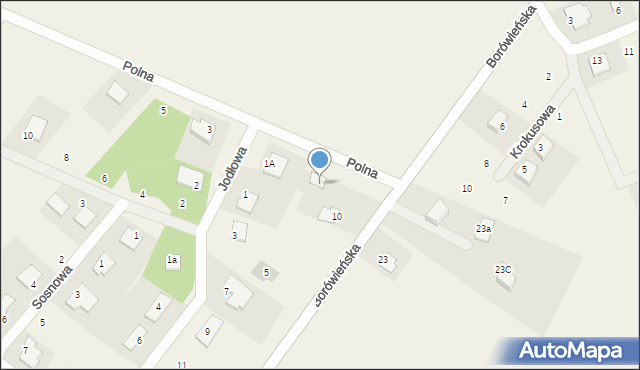 Pauliny, Borówieńska, 10a, mapa Pauliny
