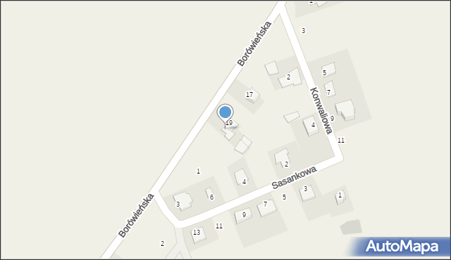 Pauliny, Borówieńska, 21, mapa Pauliny
