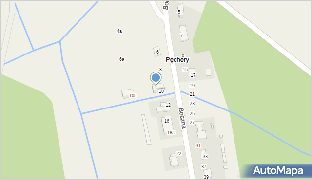 Pęchery, Boczna, 10a, mapa Pęchery