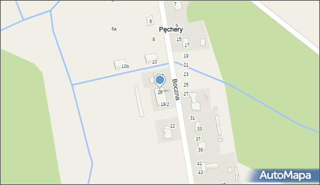 Pęchery, Boczna, 16, mapa Pęchery