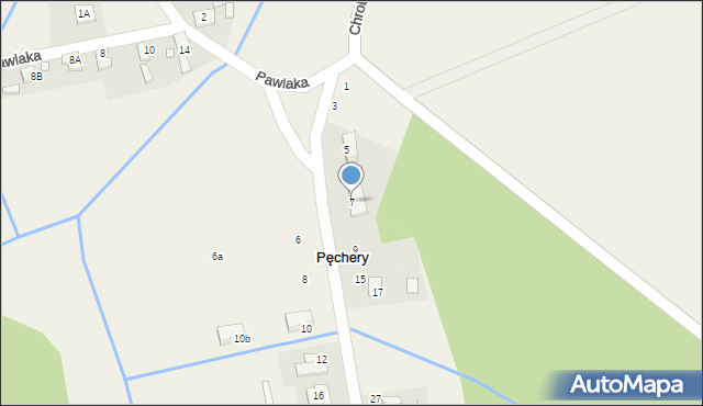 Pęchery, Boczna, 7, mapa Pęchery