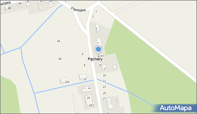Pęchery, Boczna, 9, mapa Pęchery