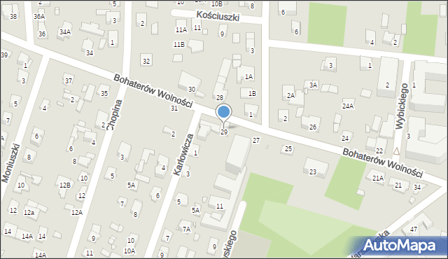 Piastów, Bohaterów Wolności, 29A, mapa Piastów
