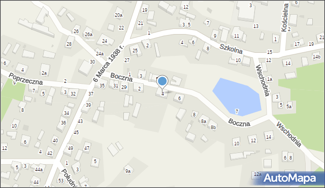 Piece, Boczna, 4, mapa Piece