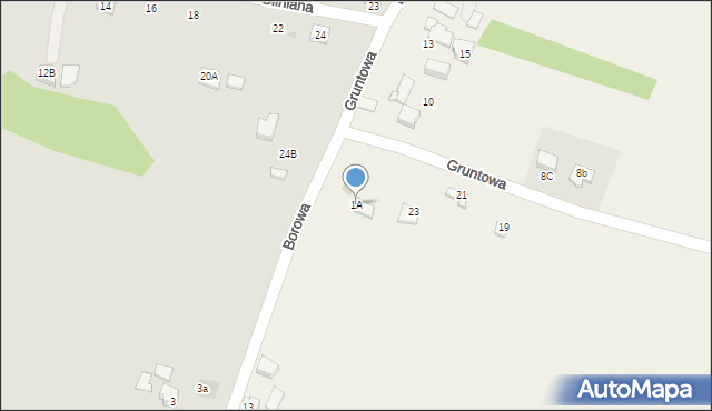 Pielgrzymowice, Borowa, 1A, mapa Pielgrzymowice