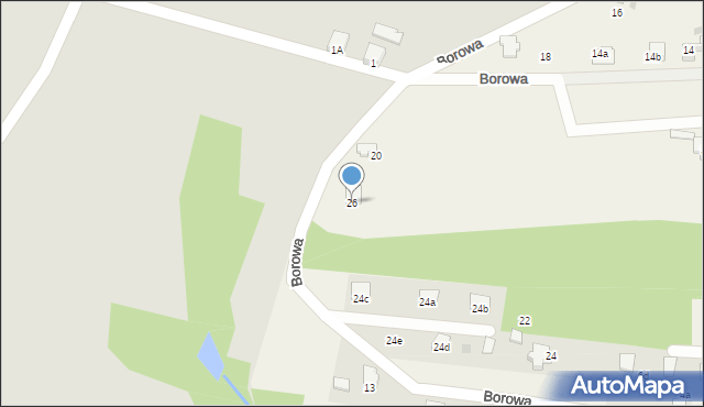 Pielgrzymowice, Borowa, 26, mapa Pielgrzymowice