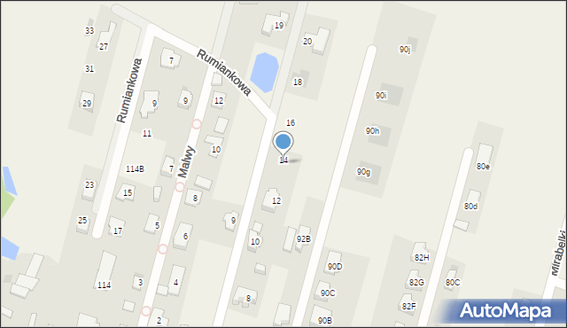 Pieńków, Botaniczna, 14, mapa Pieńków