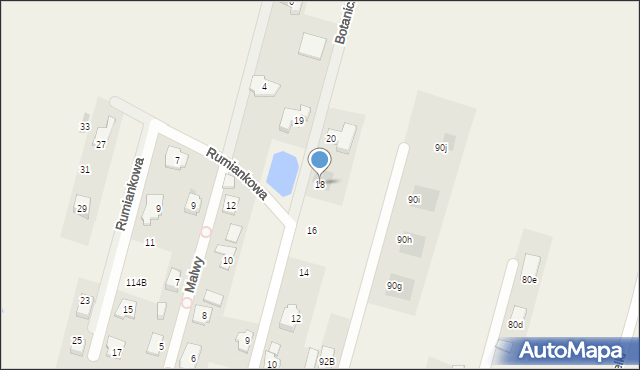 Pieńków, Botaniczna, 18, mapa Pieńków