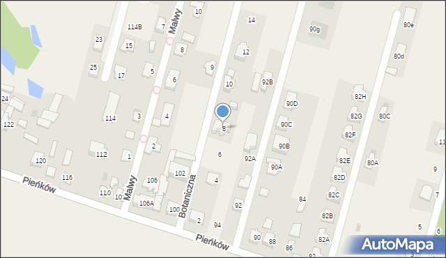 Pieńków, Botaniczna, 8, mapa Pieńków