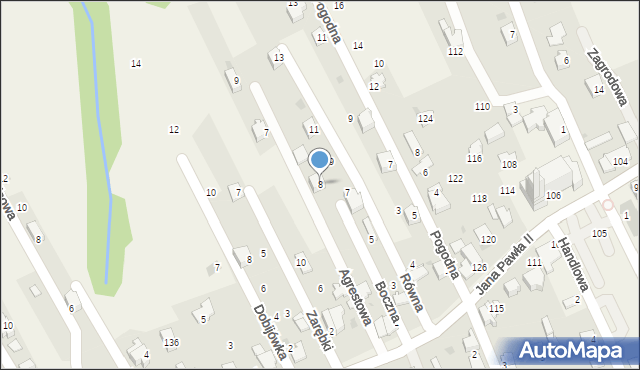 Pietrzykowice, Boczna, 8, mapa Pietrzykowice