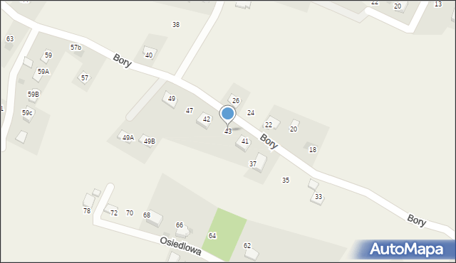 Pietrzykowice, Bory, 43, mapa Pietrzykowice