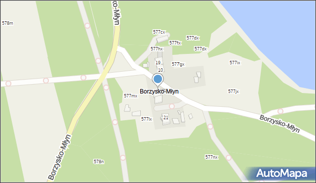 Piłka, Borzysko-Młyn, 20, mapa Piłka