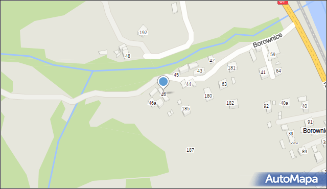 Piwniczna-Zdrój, Borownice, 46, mapa Piwniczna-Zdrój