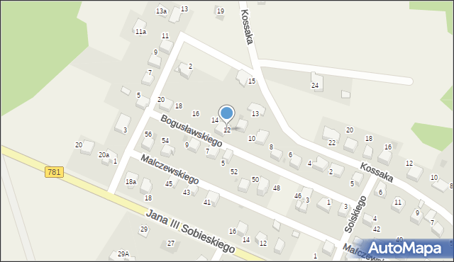 Płaza, Bogusławskiego Wojciecha, 12, mapa Płaza