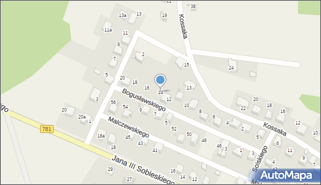 Płaza, Bogusławskiego Wojciecha, 14, mapa Płaza