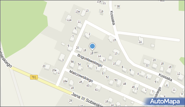 Płaza, Bogusławskiego Wojciecha, 16, mapa Płaza