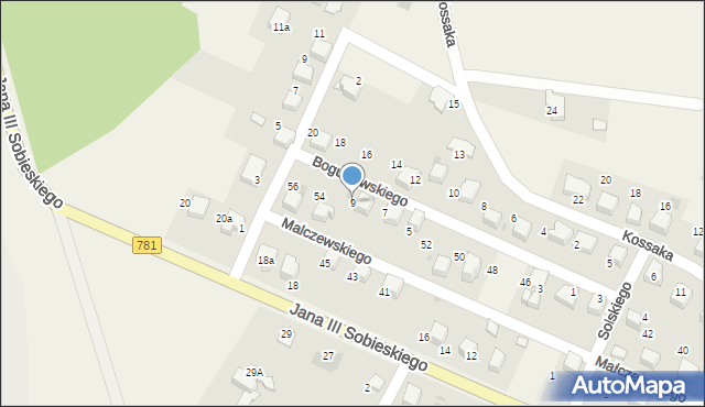 Płaza, Bogusławskiego Wojciecha, 9, mapa Płaza