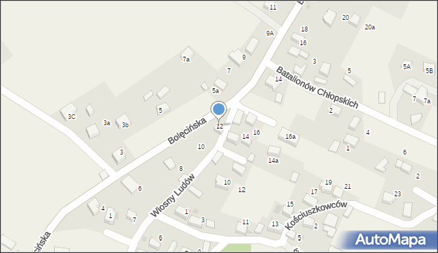 Płaza, Bolęcińska, 12, mapa Płaza