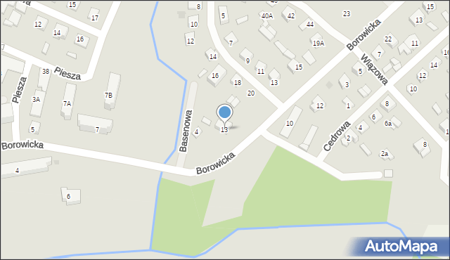Płock, Borowicka, 13, mapa Płock