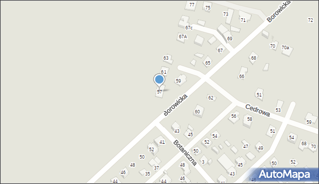 Płock, Borowicka, 57, mapa Płock