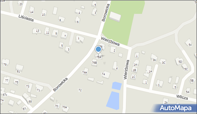 Płock, Borowicka, 76A, mapa Płock