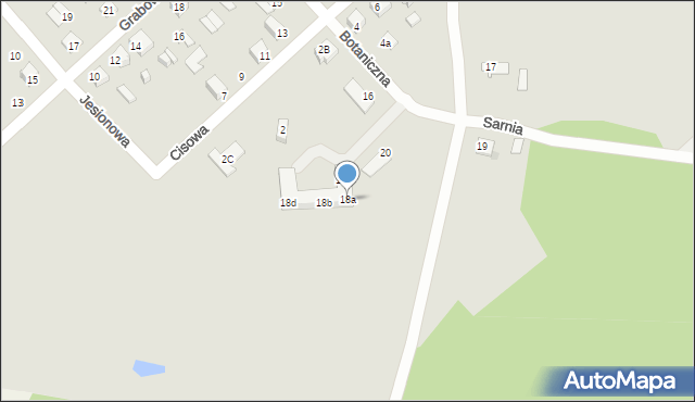 Płock, Botaniczna, 18a, mapa Płock