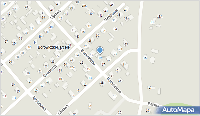 Płock, Botaniczna, 19, mapa Płock