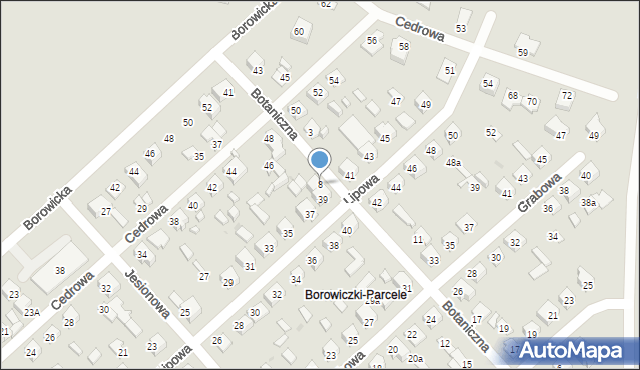 Płock, Botaniczna, 8, mapa Płock
