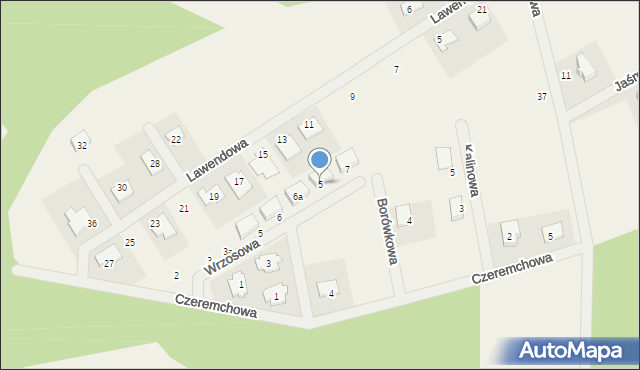 Płoty, Borówkowa, 5, mapa Płoty