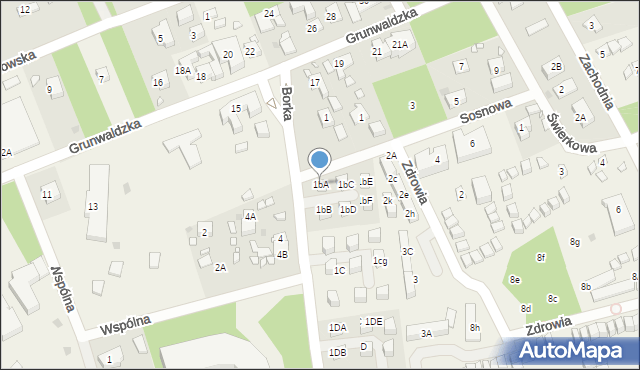 Pobierowo, Borka Karola, 1bA, mapa Pobierowo