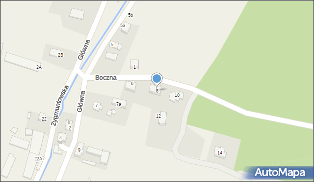 Podbrzezie Dolne, Boczna, 8, mapa Podbrzezie Dolne