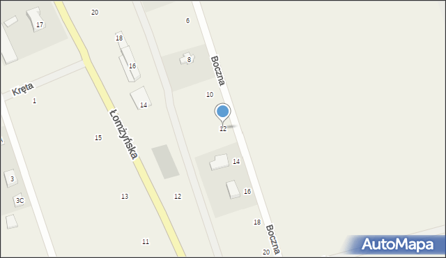 Podgórze, Boczna, 12, mapa Podgórze