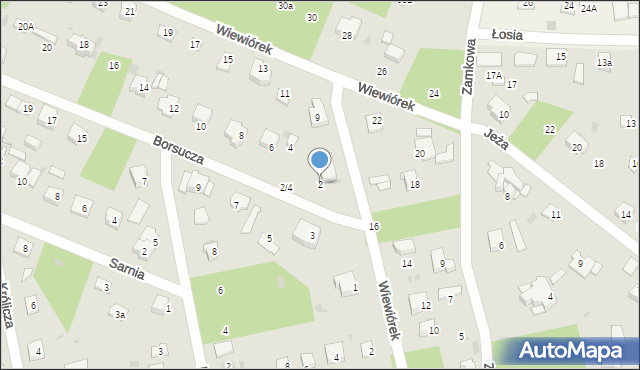 Podkowa Leśna, Borsucza, 2, mapa Podkowa Leśna
