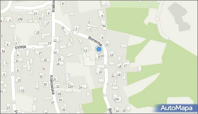 Podzamcze, Bonerów, 4, mapa Podzamcze