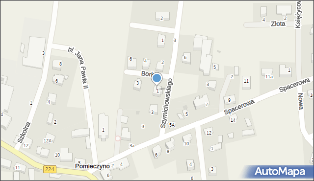 Pomieczyno, Borka, ks., 1, mapa Pomieczyno